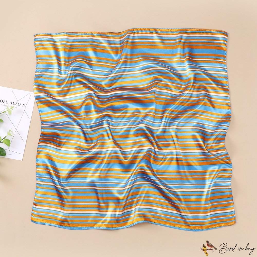 Sateen print silk scarf simulation silk small square scarf small neck scarf ladies scarf style decor