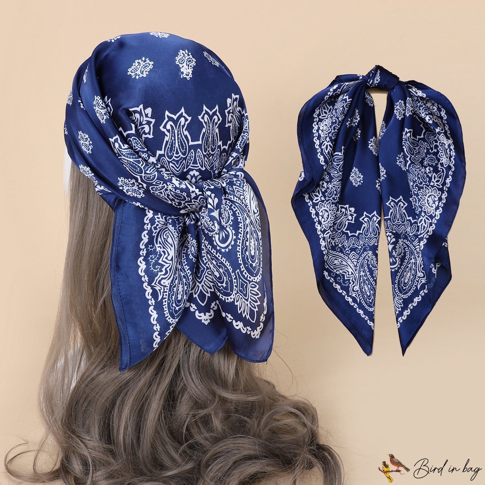Flow simulation silk small silk scarf scarf female square scarf neck scarf hairband print