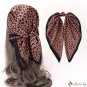 New leopard print silk scarf fashion hair band small square scarf female spring and autumn thin sect