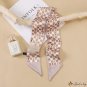 New double-sided sharp-edged floating ribbon plaid silk scarf simulation silk twill print neck scarf