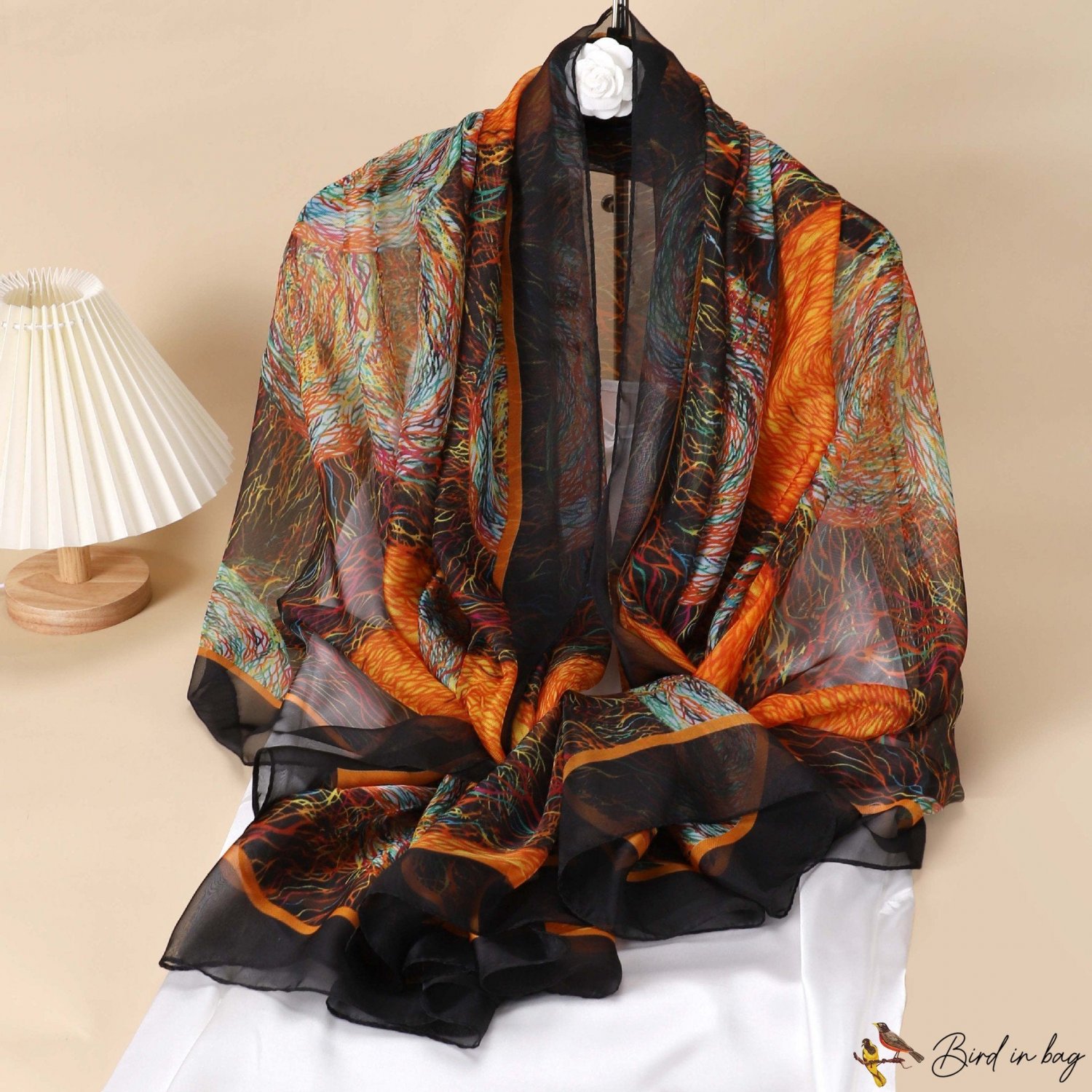 New 0CM simulation silk large long scarf breathable printing female silk scarf wrap head scarf scarf