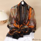New 0CM simulation silk large long scarf breathable printing female silk scarf wrap head scarf scarf