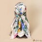 Spring and summer new 90CM simulation silk flower large square scarf temperament ladies silk scarf w
