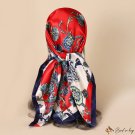 Spring and summer new 90CM printing simulation silk large square scarf temperament ladies silk scarf