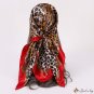 Spring and summer new 90CM simulation silk large square scarf leopard print women's silk scarf wrapp