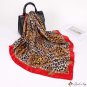 Spring and summer new 90CM simulation silk large square scarf leopard print women's silk scarf wrapp