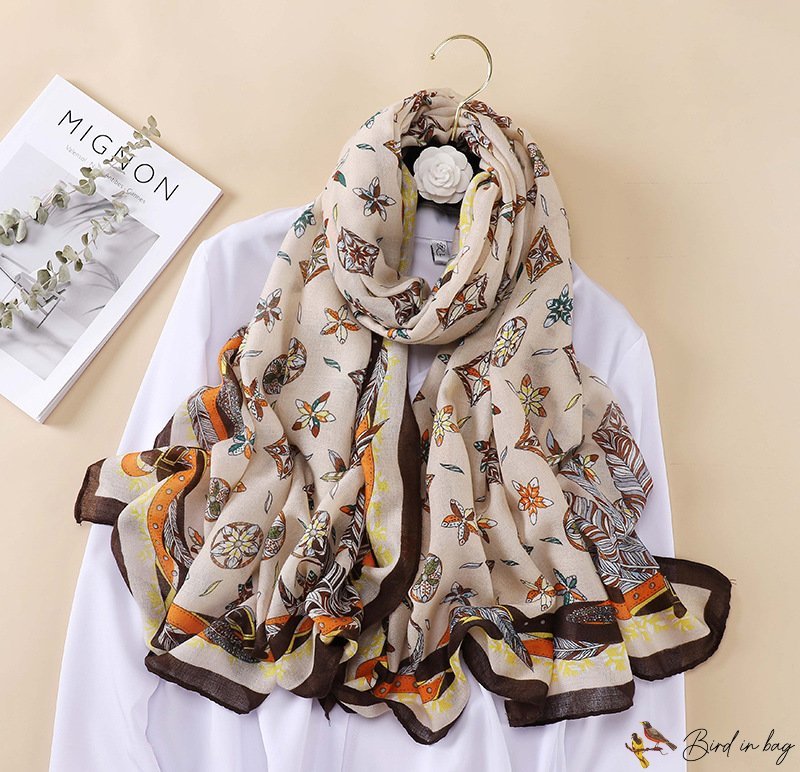 Shawl multi-use female imitation cotton linen printing scarf warm fashion magnanimous silk scarf lon