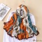 New shawl summer multi-use female imitation cotton linen printing scarf warm fashion magenta silk sc