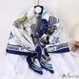 New 110CM simulation silk Chinese wind landscape painting silk scarf large square scarf female packa
