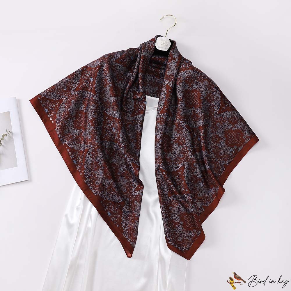 New cashew simulation silk shawl silk scarf square scarf female package head yarn stall scarf scarf