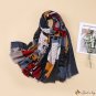 Early autumn shawl multi-use female imitation cotton and linen printing color blocking scarf warm fa