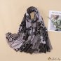 Early autumn shawl multi-use female imitation cotton and linen printing color blocking scarf warm fa