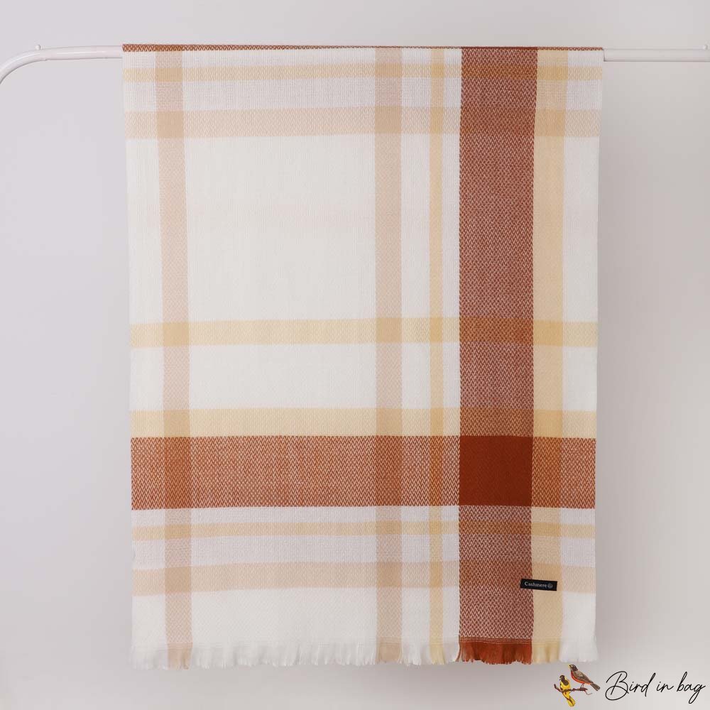 New early autumn imitation cashmere multi-color simple lines scarf female warm long thickened multi-