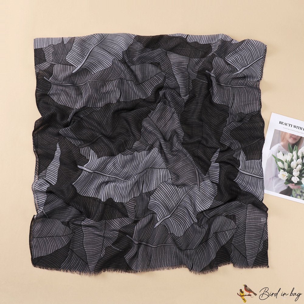Early autumn shawl multi-use female imitation cotton and linen printing color blocking scarf warm fa