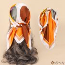 Printed simulation silk scarf fashion hair band small square scarf female spring and autumn thin sec