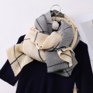 Early autumn new polyester and cotton multi-color lines plaid scarf female warm long thickened scarf