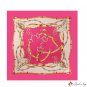 Black classic paragraph silk scarf 90CM simulation silk printing satin ladies wrapping wrapping head