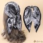 New simulation silk oil painting fashion hair band small square scarf female spring and autumn thin 
