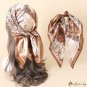 New simulation silk oil painting fashion hair band small square scarf female spring and autumn thin 