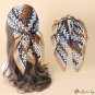 New simulation silk printing fashion hair band small square scarf female spring and autumn thin sect