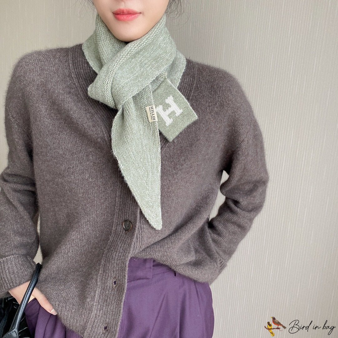 Pointed angle knitted scarf autumn and winter models knitted floating belt female multi-color decora