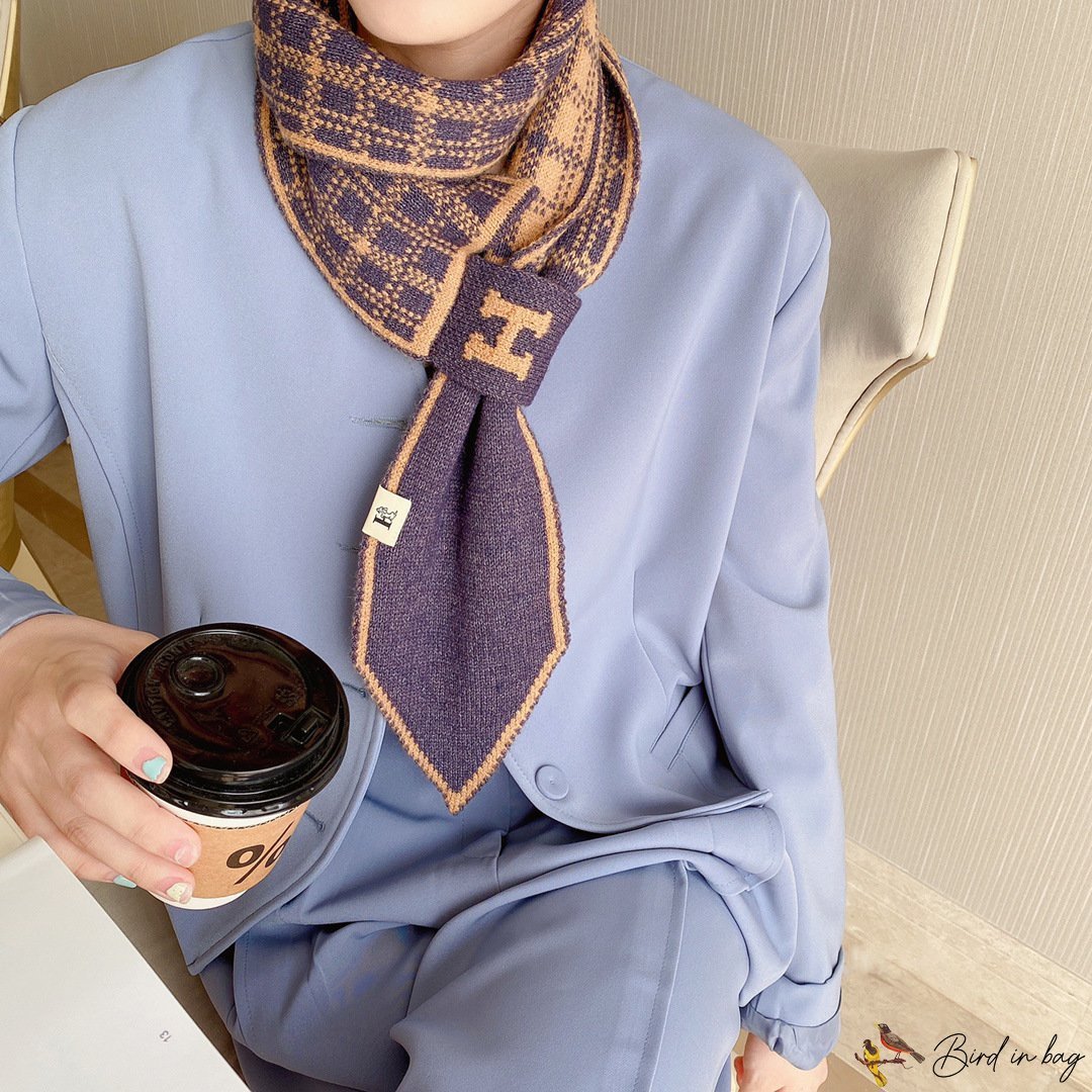 Pointed sweet wind autumn and winter models knitted scarf female multi-color decorative printing obl