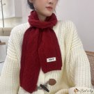 Knitted wool scarf autumn and winter models of female multi-color solid color decorative printed dia