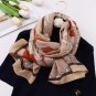Early autumn new scarf shawl room flowers female imitation cotton linen long scarf fashion magenta s