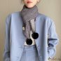 Pointed hair ball wind autumn and winter models knitted scarf female multi-color decorative printing
