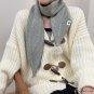 Pointed hair ball wind autumn and winter models knitted scarf female multi-color decorative printing