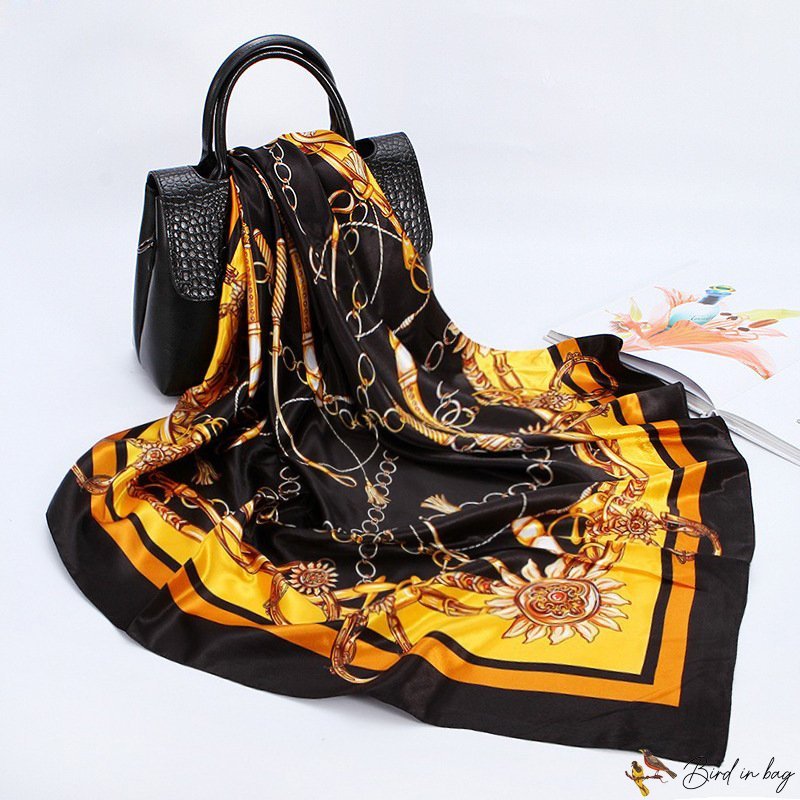 Silk scarf female 90cm headscarf simulation silk scarf shawl