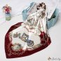 Silk scarf 90 * 90CM simulation silk new carriage chain printing small square scarf female box