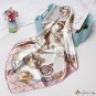 Silk scarf 90 * 90CM simulation silk new carriage chain printing small square scarf female box