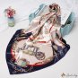 Silk scarf 90 * 90CM simulation silk new carriage chain printing small square scarf female box