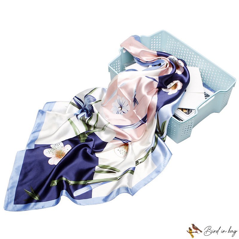 Simulated silk scarf 90 * 90CM printed small square scarf