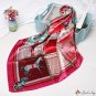 Silk scarf 90 * 90CM simulation silk ten horses printed small square scarf