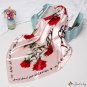 Silk scarf female 90cm new rose printing simulation silk small square scarf
