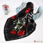 Silk scarf female 90cm new rose printing simulation silk small square scarf