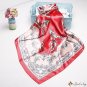Small square scarf 90cm simulation silk scarf female new printing festive square scarf shawl
