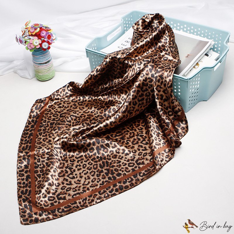 Silk scarf female new spring simulation silk small square scarf printing square scarf shawl pattern