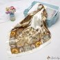 Silk scarf female new abstract pattern printing simulation silk small square scarf shawl