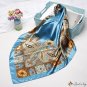 Silk scarf female new abstract pattern printing simulation silk small square scarf shawl