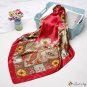 Silk scarf female new abstract pattern printing simulation silk small square scarf shawl