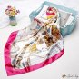 Simulation silk scarf female 90cm new horse group printing small square scarf shawl