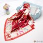 Silk scarf female new letter printing simulation silk small square scarf shawl headscarf