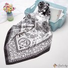 Silk scarf new printing small square scarf female simulation silk shawl box