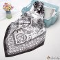 Silk scarf new printing small square scarf female simulation silk shawl box