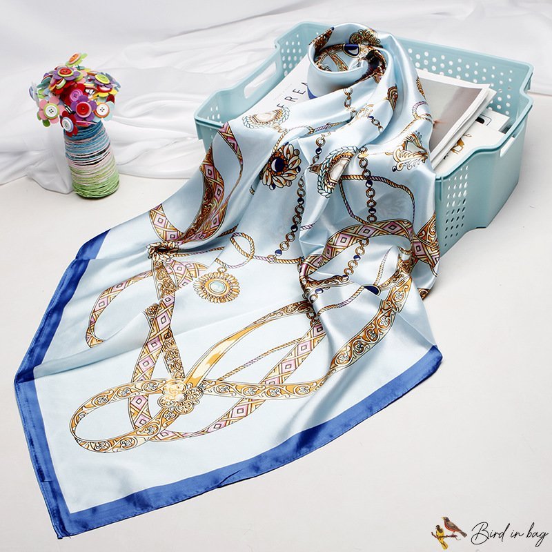 Silk scarf female 90cm scarf simulation silk large square scarf shawl l