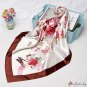 Silk scarf female new simulation silk moon season printing small square scarf shawl