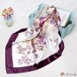 Silk scarf female new simulation silk moon season printing small square scarf shawl